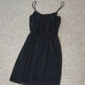 Francesca's Collections Navy and White Polka Dot Mini Dress